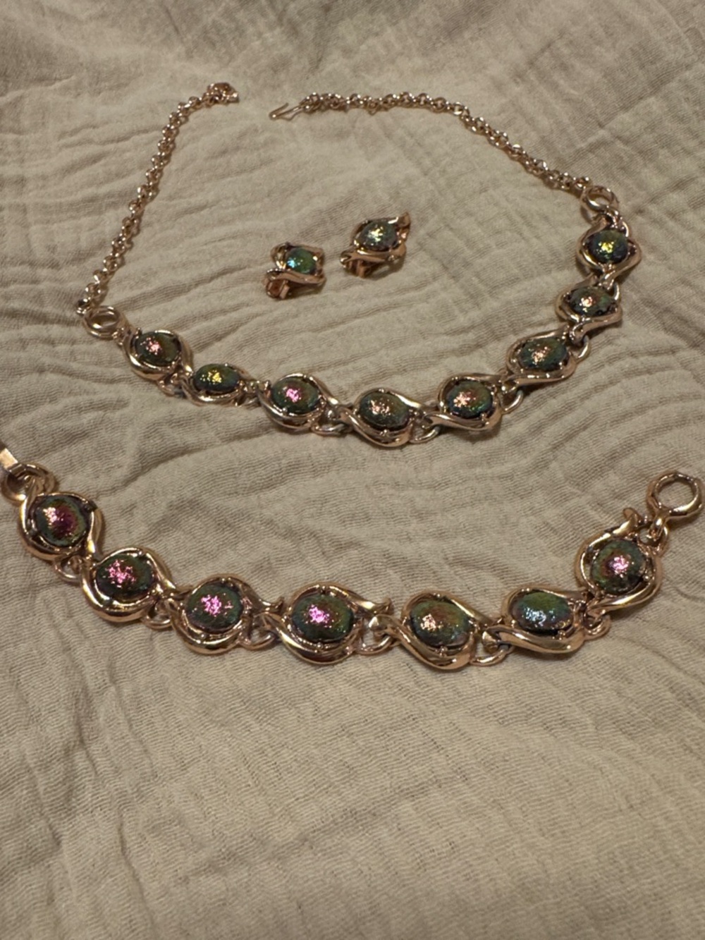 Gold-Tone Mystique Opal Set - Necklace, Bracelet & Earrings